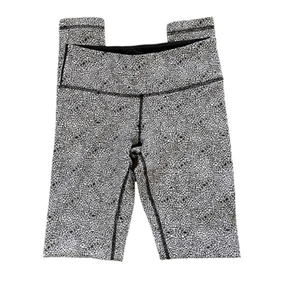 Lululemon Wunder Under Black/White Print Leggings- Size 4